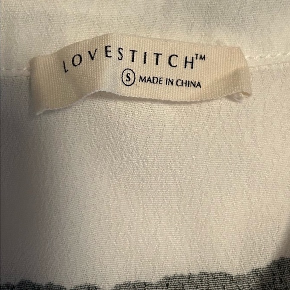 Lovestitch sleeveless shirt - white with blue stripes size S - Picture 3 of 6